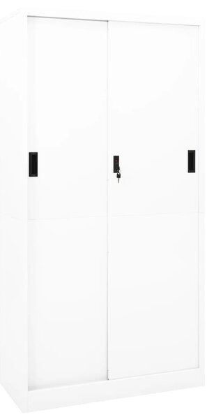 Office Cabinet with Sliding Door White 90x40x180 cm Steel