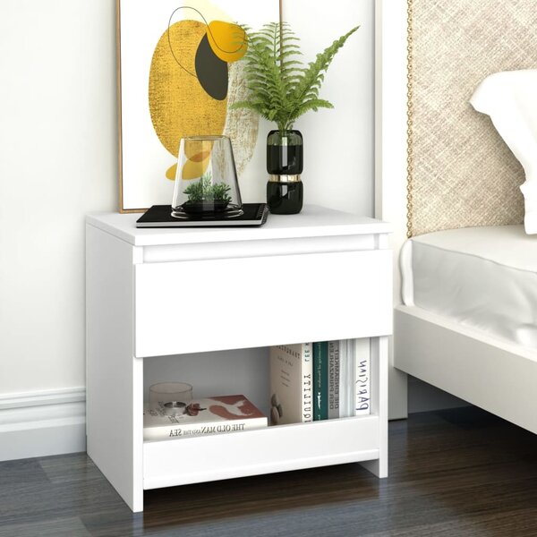 Bedside Cabinets 2 pcs White 40x30x39 cm Engineered Wood