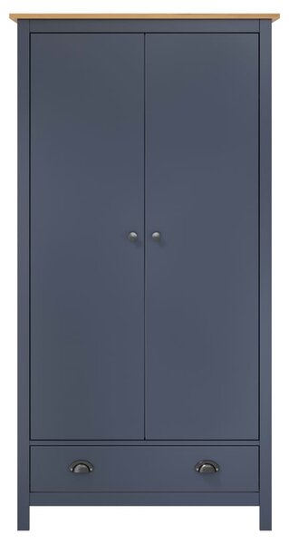 2-Door Wardrobe Hill Grey 89x50x170 cm Solid Pine Wood