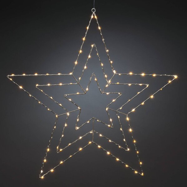 Silver Star LED decorative light 66 x 64 cm