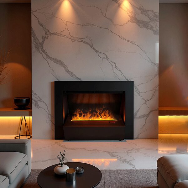 Built-in 3D Electric Fireplace Insert with Water Vapour, LED, with APP, ElectricSun MISTique small 60 cm