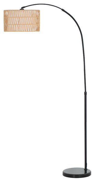 HOMCOM Floor Lamp for Living Room, Modern Standing Lamp with Dual-Layer Shade & Foot Switch, Height Adjustable Minimalist Tall Pole Lampshade for Bedroom, Office, Black