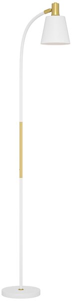 HOMCOM Floor Lamp for Living Room, Spotlight Reading Standing Lamp with Adjustable Height, Rocker on/off Switch, Indoor Task Lighting for Bedroom, Office, White (Bulb not Included)