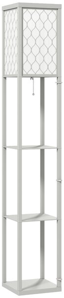 HOMCOM Three-Shelf Standing Lamp - Grey/White