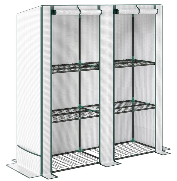 Outsunny Three-Tier Mini Greenhouse - White