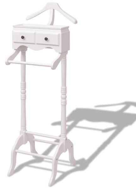 Clothing Rack with Cabinet Wood White