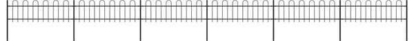 Garden Fence with Hoop Top Steel 10.2x0.6 m Black