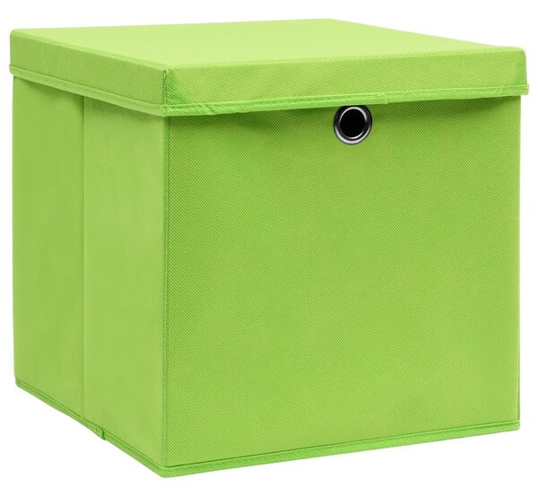 Storage Boxes with Lids 4 pcs Green 32x32x32 cm Fabric