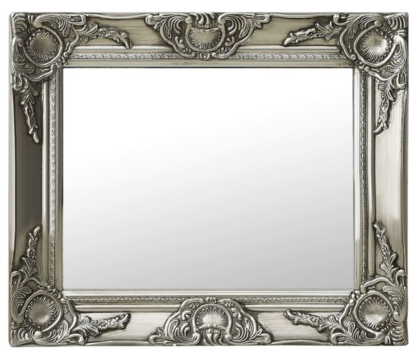 Wall Mirror Baroque Style 50x40 cm Silver