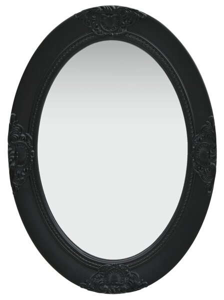 Wall Mirror Baroque Style 50x70 cm Black