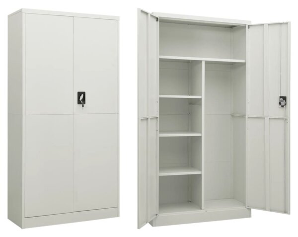 Locker Cabinet Light Grey 90x40x180 cm Steel