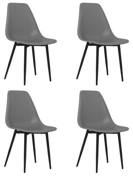 Dining Chairs 4 pcs Grey PP