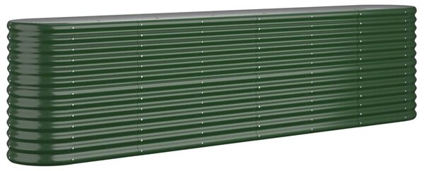 Garden Raised Bed Powder-coated Steel 260x40x68 cm Green