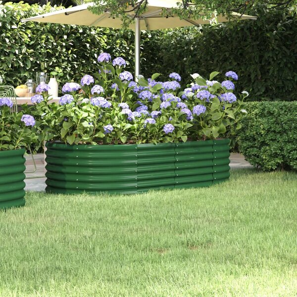 Garden Raised Bed Powder-coated Steel 152x80x36 cm Green