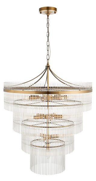 Monica 16-Light Tiered Pendant | Antique Brass