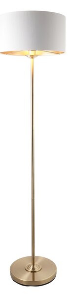 Manon Floor Light in Antique Brass With White Shade