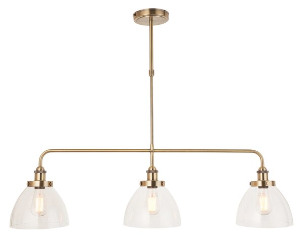 Ralph 3-Light Linear Pendant in Antique Brass