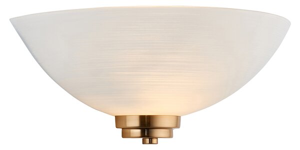 Posu E27 Wall Light | Brushed Brass | White Glass Shade