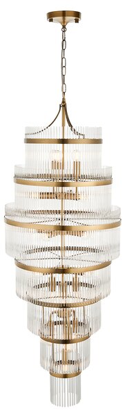 Monica 21-Light Tiered Pendant | Antique Brass