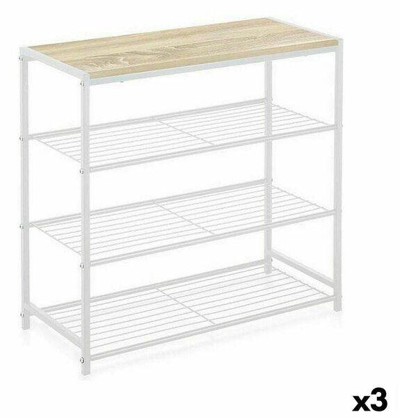 Shelves Confortime White Wood Metal 60 x 30 x 63,5 cm (3 Units)