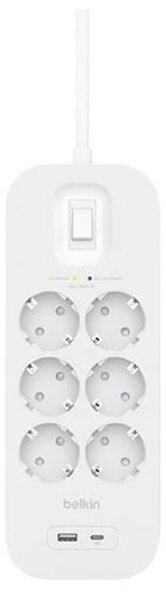 Power Socket - 6 Sockets with Switch Belkin Connect SRB002VF2M White