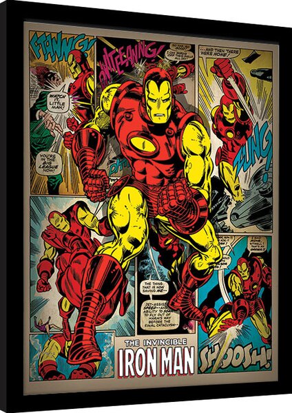 Framed poster Iron Man - Retro