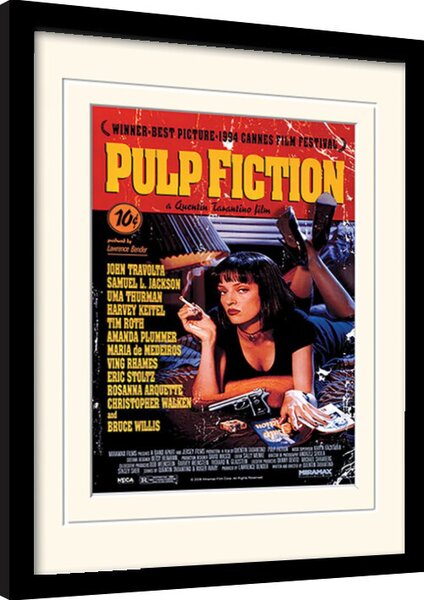 Framed poster Pulp Fiction - Uma On Bed