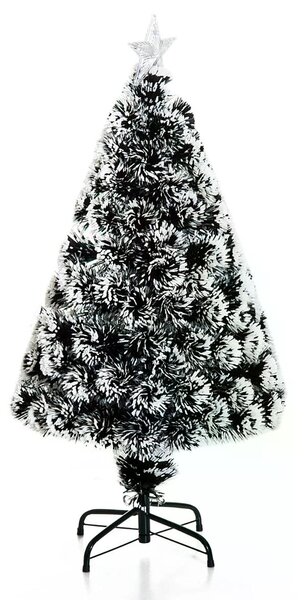 HOMCOM 4ft 120cm Green/White Artificial Christmas Tree W/ Prelit LED