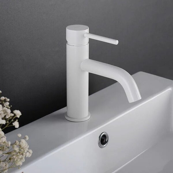 Bathroom faucet Rea Lungo White Low