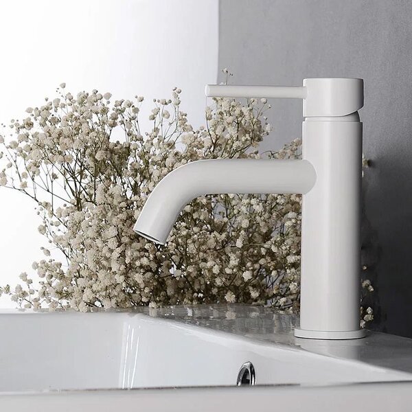 Bathroom faucet Rea Lungo White Low