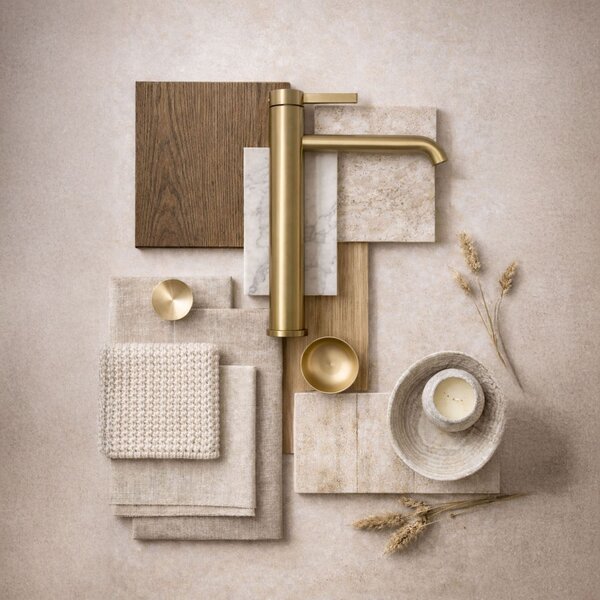 Bathroom faucet Rea Rivo Brush Gold
