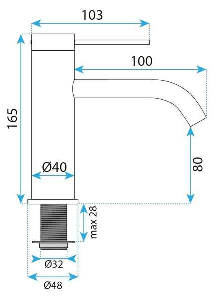 Bathroom faucet Rea Rivo Brush Copper