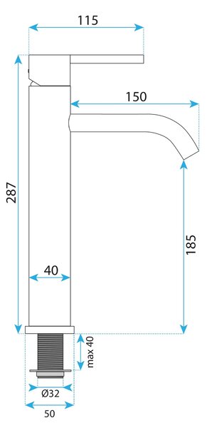 Bathroom faucet Rea Foster Brush Copper