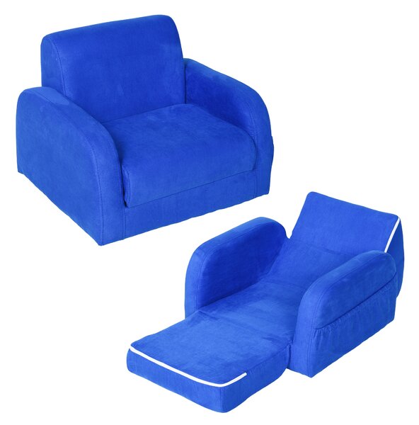HOMCOM 2 In 1 Kids Children Sofa Chair Bed Folding Couch Soft Flannel Foam Toddler Furniture for 3-4 Years Old Playroom Bedroom Living Room Aosom UK
