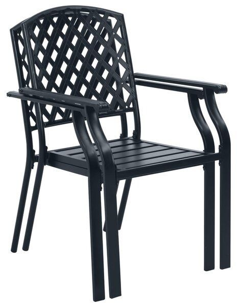 Outdoor Chairs 4 pcs Mesh Design Steel Black