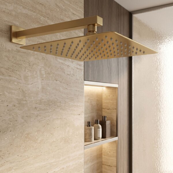 Square rain shower head REA JS-P015BG 30cm Brush Gold