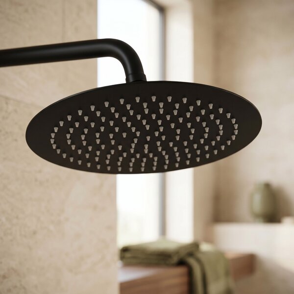 Round rain shower REA JS-P014B 25cm Black
