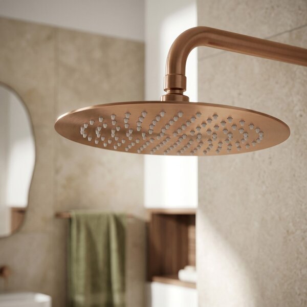 Round rain shower REA JS-P014BRG 25cm Brush Copper