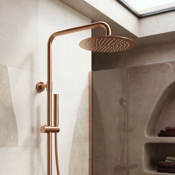 Round rain shower REA JS-P014BRG 25cm Brush Copper