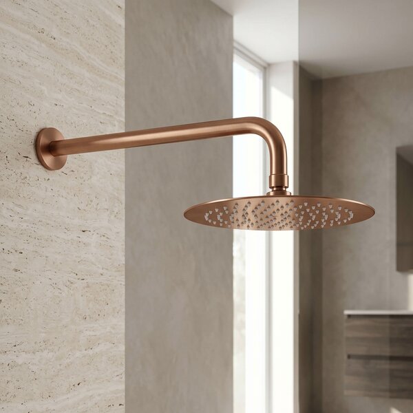 Round rain shower REA JS-P014BRG 25cm Brush Copper