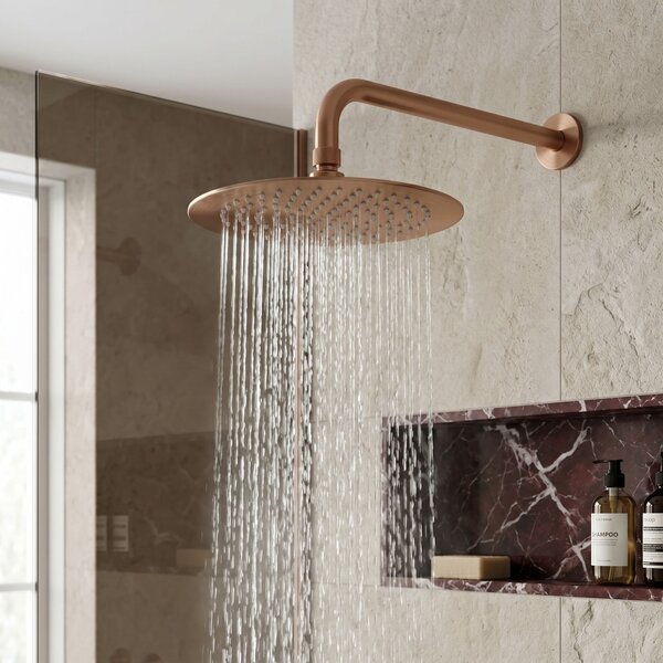 Round rain shower REA JS-P014BRG 25cm Brush Copper