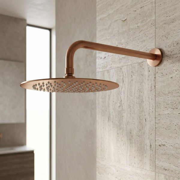 Round rain shower REA JS-P014BRG 25cm Brush Copper