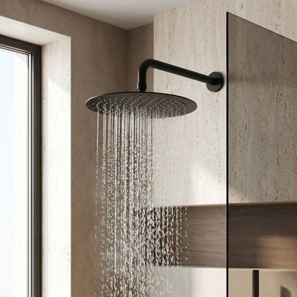 Round rain shower REA JS-P014B 30cm Black