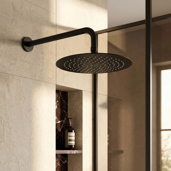 Round rain shower REA JS-P014B 30cm Black