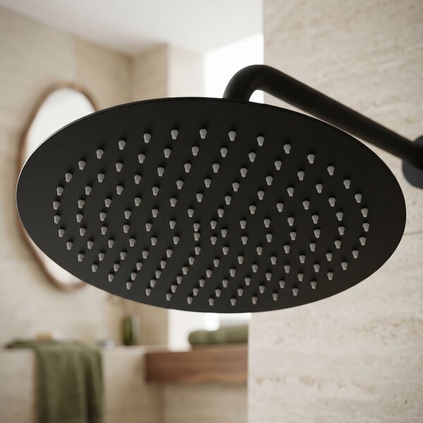 Round rain shower REA JS-P014B 30cm Black
