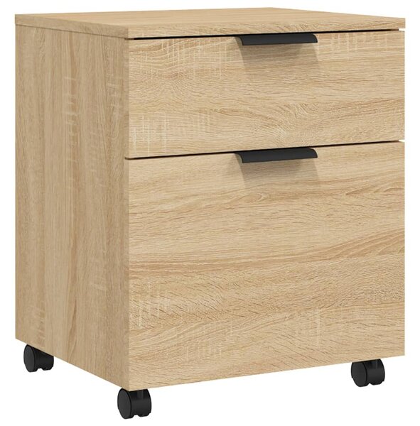 Mobile File Cabinet with Wheels Sonoma Oak 45x38x54 cm Engineered Wood