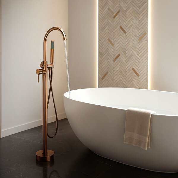Free-standing faucet Rea Lungo brush copper
