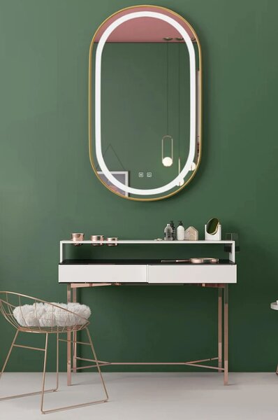 Mirror LED OLL 60x90 cm Brush Gold