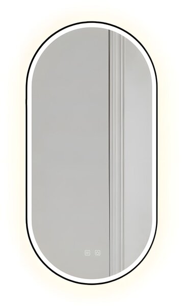 Mirror LED OVL 50x100cm Black