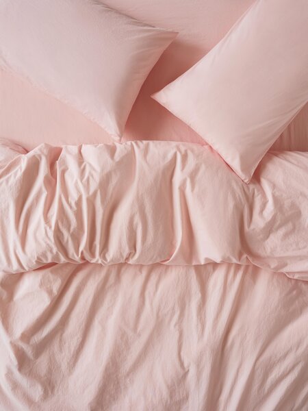 Poetic Pink Washed Cotton Percale Duvet Cover | Double | Piglet in Bed